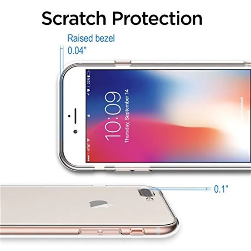 Для iPhone X 8 7 6s 6 Plus 5 5S SE 5c 4 4S чехол из ТПУ защитный для камеры кристально прозрачный