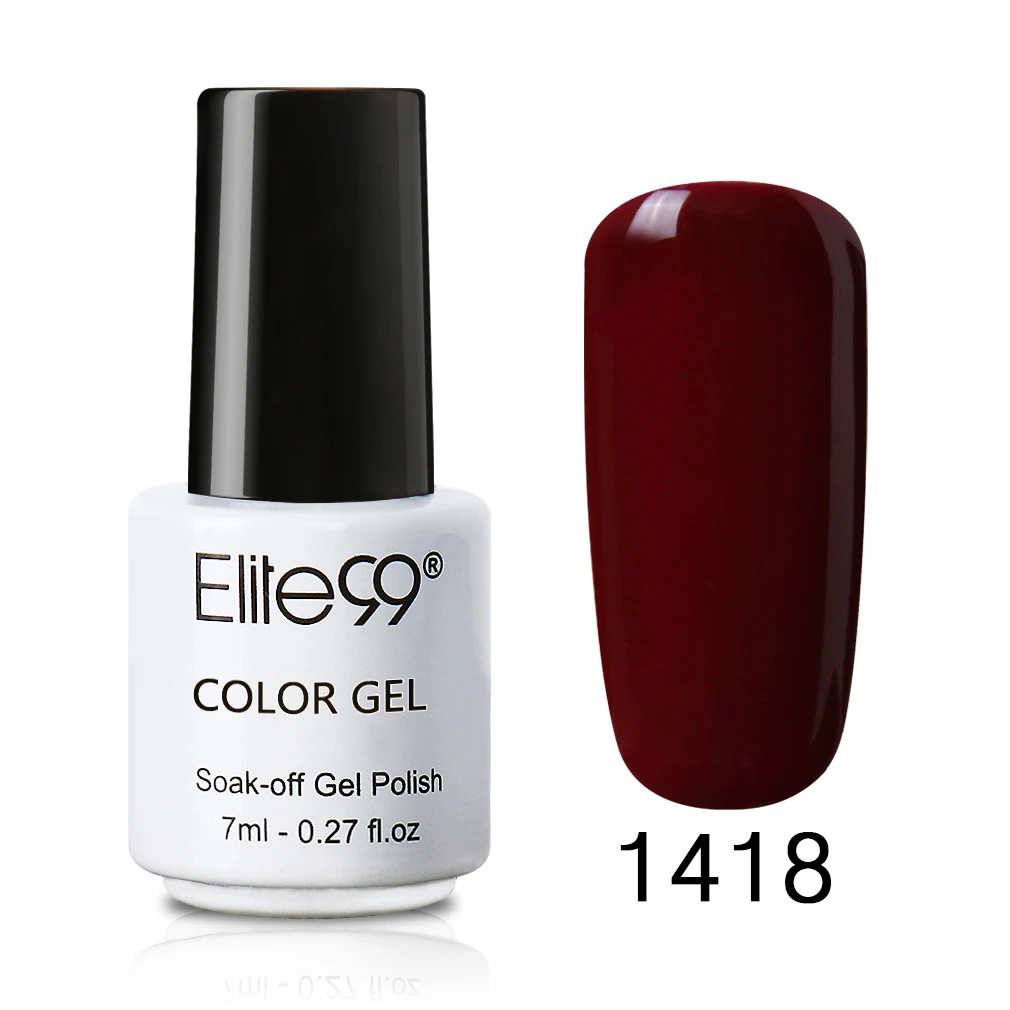 Elite99 7 мл Лак для ногтей великолепного цвета Гель-лак для ногтей Vernis полуперманентный Гель-лак впитывающий лак для ногтей Гель-лак - Цвет: EG-1418 Grape Wine