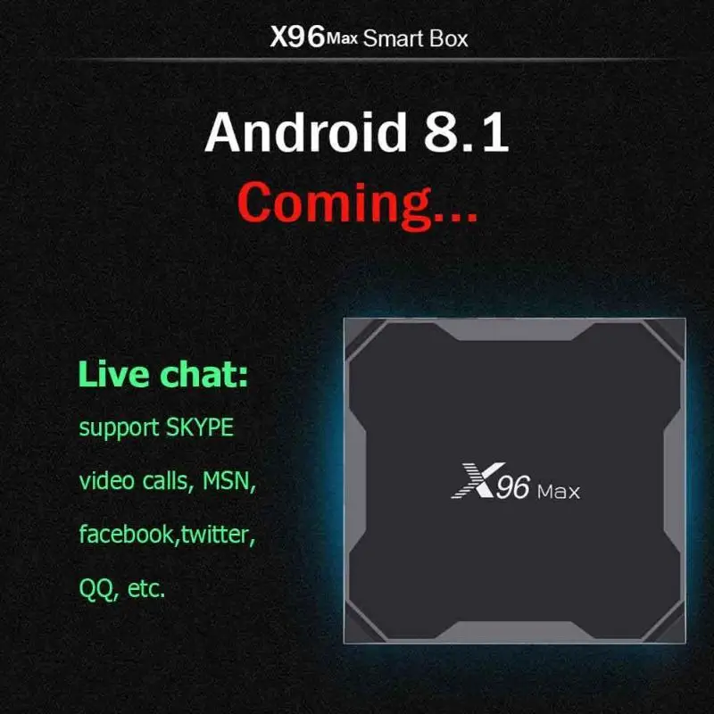 X96Max Смарт ТВ приставка Android 8,1 Amlogic S905X2 Четырехъядерный 4 ГБ 32 ГБ 64 Гб 2,4G WiFi BT H.265 4K ТВ приставка медиаплеер X96mini