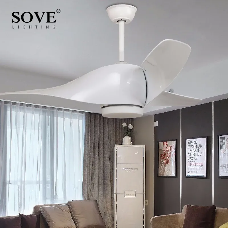 Sove 52 дюйма коричневый цвет LED потолочный вентилятор для дома декор люстра с