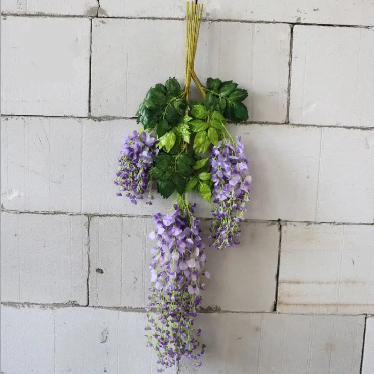 purple blue 1 шт., 110 см, искусственные вицинии, фиолетовые цветы, ветви гороха, цветы для дома, вечерние, декоративные искусственные цветы, венок, растение - Цвет: purple blue