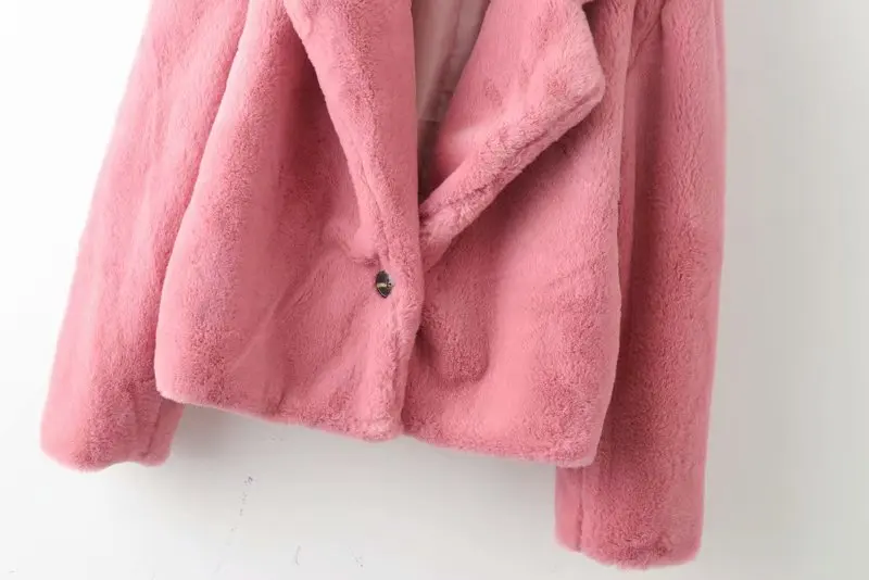 Осенне зимние женские теплые однотонные искусственный пальто с мехом femal chic