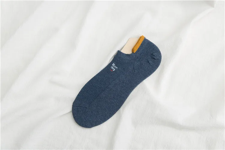 CH6011-Monday Мужские носки в стиле Харадзюку, одноцветные, модные, хлопковые, по щиколотку, 1 пара, дышащие, в сеточку - Color: CH6011-Monday