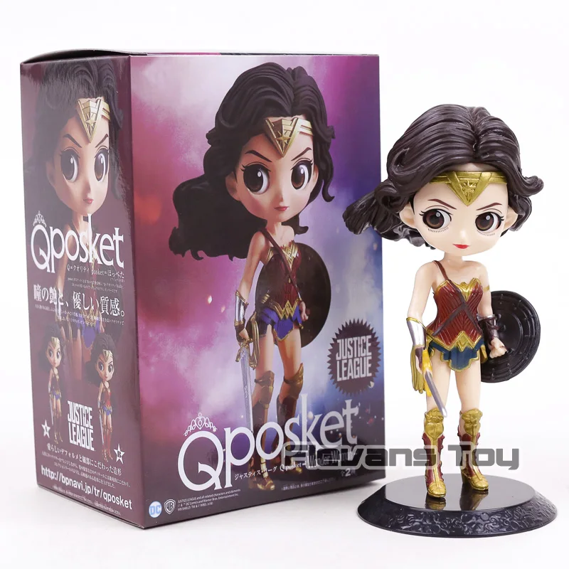 Wonder Woman Q Posket фигурки принцесс игрушки Белль Ариэль Эльза Анна Аврора Алиса Харли Куинн Золушка Белоснежка в коробке 17 типов - Цвет: Wonder Woman