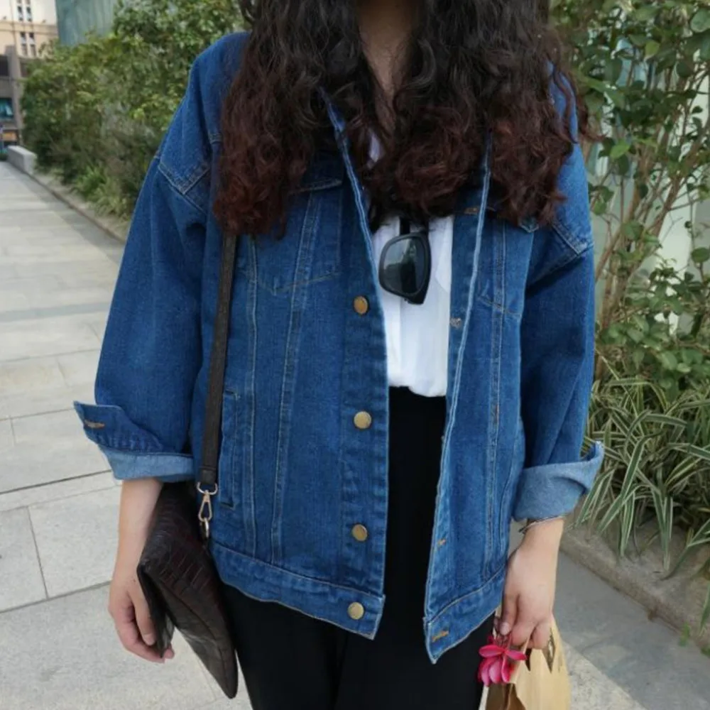 BF Wind Denim Jacket Women 2017 Oversize Jeans Coats and Jackets Loose Vintage Jean Overcoat Outerwear For Woman | Женская одежда