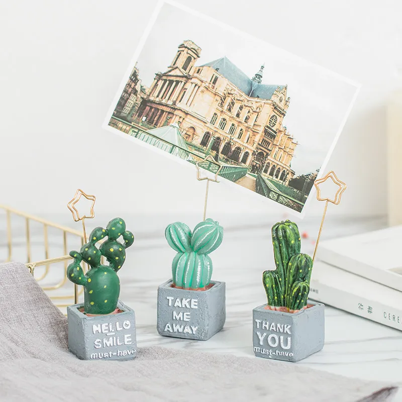 Фоторамка с кактусами из смолы Оригинальное оформление для офиса удобная