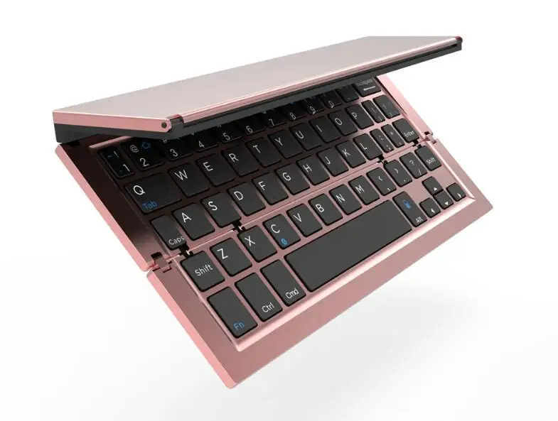 Rose Gold Универсальная беспроводная bluetooth-клавиатура из алюминиевого сплава для iPad, iPhone, samsung, Nokia, IOS, Windows, Android, система, планшет, ПК, телефон - Цвет: Rose Gold