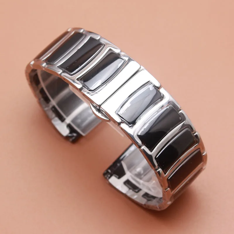 Браслет керамический для наручных часов красивый серебристый браслет из
