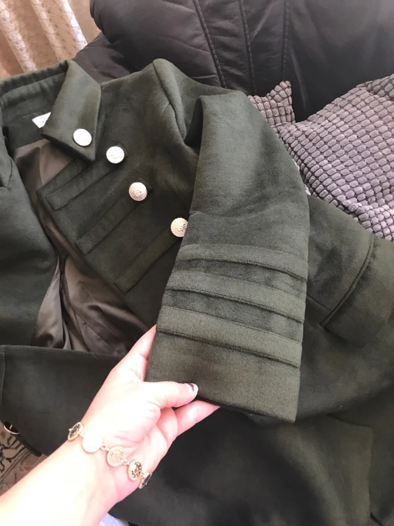 Зимняя женская шерстяная куртка большого размера, S-3XL, пальто, осенняя мода, средней длины, высокое качество, двубортная женская верхняя одежда ll582