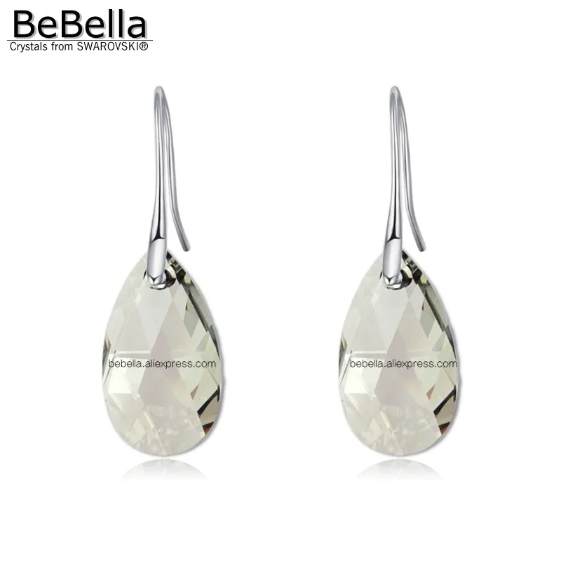 BeBella грушевидные висячие серьги с кристаллами Swarovski оригинальные модные ювелирные изделия для женщин и девушек Подарок - Окраска металла: Crystal SSHA