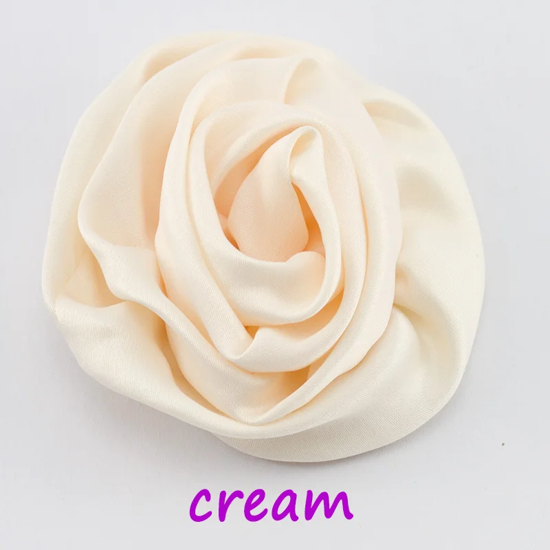 24pcs/lot Pink satin rose Hand rolled flowers matte flower hair accessories for girl headband | Детская одежда и обувь