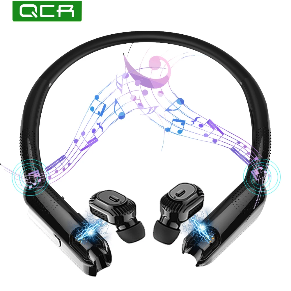 QCR TWS bluetooth наушники в том числе портативные с радио на шею спортивные HiFi