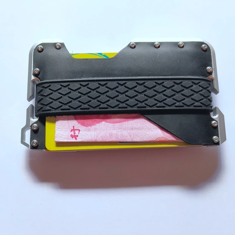 Новое поступление, дизайнерский Алюминиевый металлический RFID блокирующий кредитный держатель для карт из натуральной кожи, минималистичный кошелек для карт для мужчин и женщин