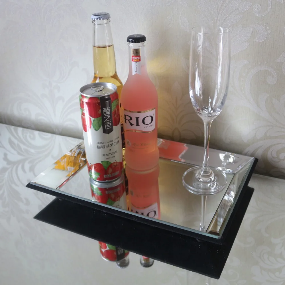 Прямоугольные стеклянные зеркальный лоток современный поднос для макияжа зеркало Ttorage лоток Свадебный декор фрукты