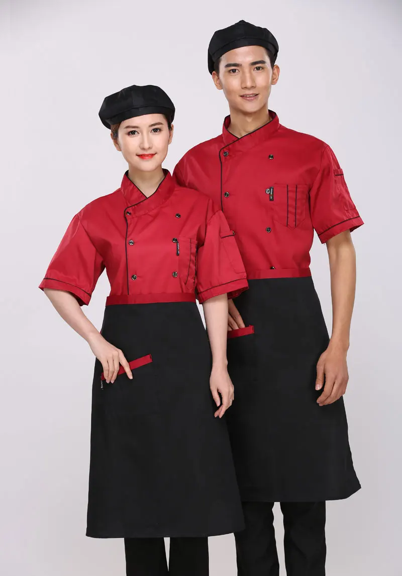 3 цветная одежда для шеф повара отеля комплекты кухни ресторана с коротким