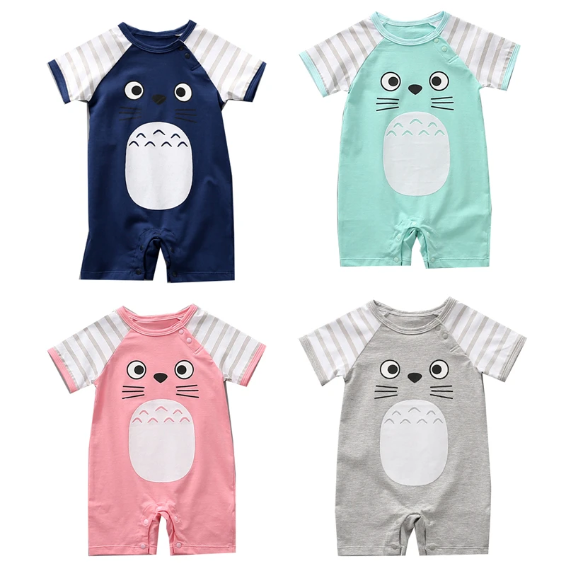 

Toddle Newborn Baby Short Sleeve Romper Cartoon Printed Clothes Infant Baby Boys Girls Cotton Jumpsuits Pajamas
