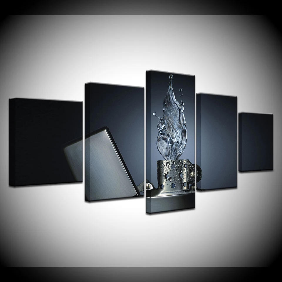 

Water splash effect 5 Piece Wallpapers Art Canvas Print modern Poster Modular art painting for Living Room Home Decor