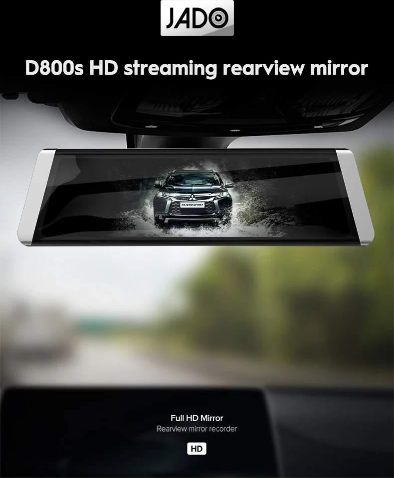 JADO D800s X1 поток зеркало заднего вида LDWS gps трек 10 ips сенсорный экран Full HD 1080P Автомобильный видеорегистратор
