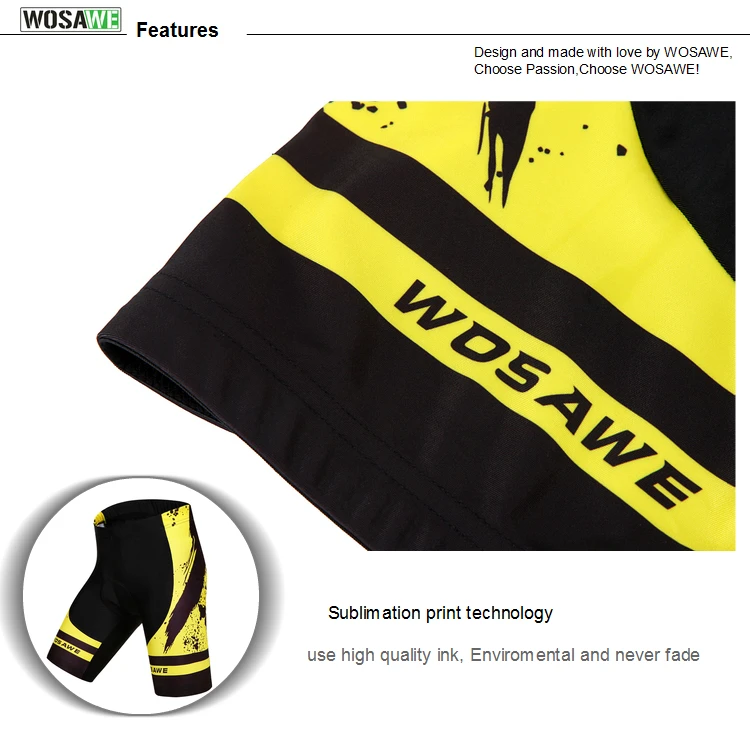 WOSAWE Мужские и женские велосипедные шорты с 3D подкладкой гелевые противоударные