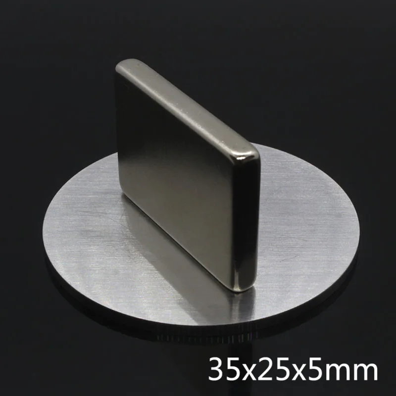 2pcs 35*25*5 N35 NdFeB Super Strong Block Cube 35mm x 25mm 5mm Rare Earth Permanent Neodymium Magnet 35x25x5 Free Shipping | Обустройство