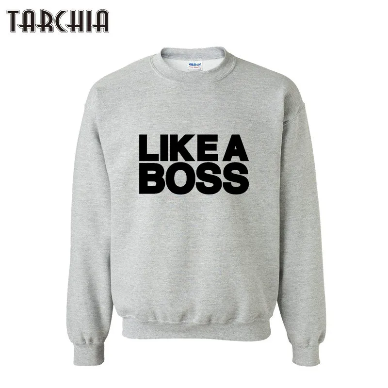 

TARCHIA Letter Print Mens Hoodies And Sweatshirts Plus Size O-neck Cotton Black Gray Sweatshirt Men Pullovers Tops
