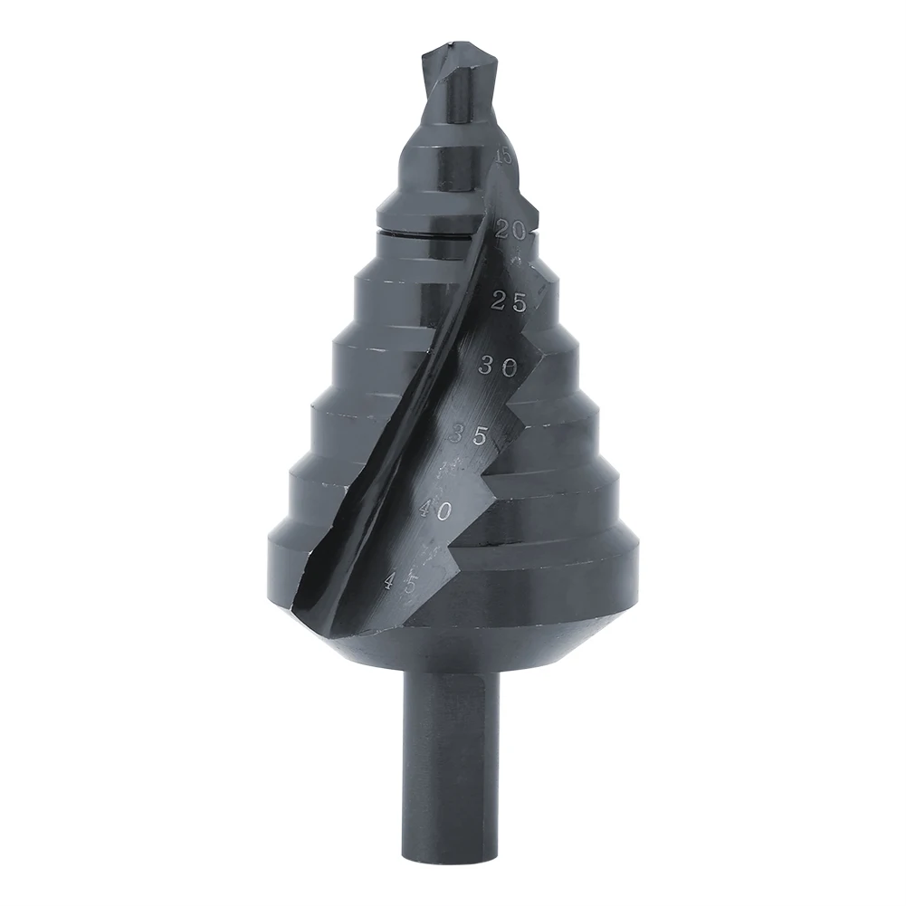 

New 1pcs 10-45MM 8 Step Nitrogen Coated HSS Spiral Metal Cone Drill Bit Set Cutter Groove Step Cone Drill Triangle Shank Hole