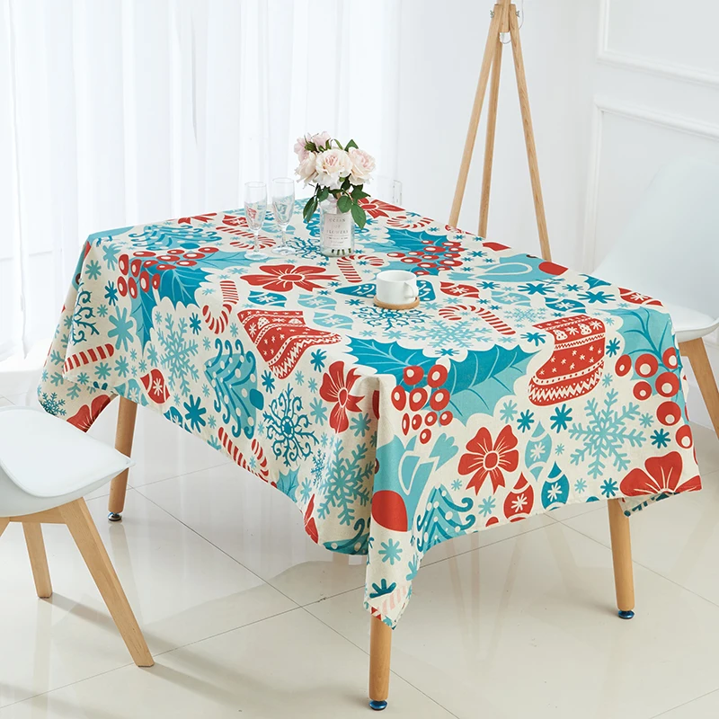 table cloth christmas tablecloth nappe rectangulaire elk snowman tree Printed toalha de mesa decoracao para casa cover | Дом и сад