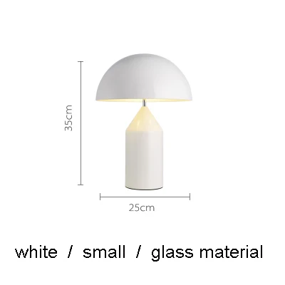 white S glass Грибная настольная лампа для спальни прикроватный диван боковой светильник для ресторана отеля офиса прием современный дизайн Настольный декоративный светильник ing - Цвет абажура: white S glass