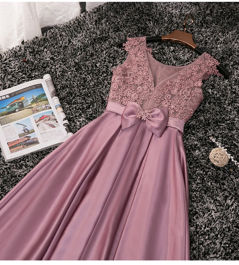 Vestido De festa casamento, Новое кружевное платье с открытой спиной, линия Румяна розового, золотого и серебряного цветов Королевский синий цвет Длинные платья подружек невесты элегантные damigella