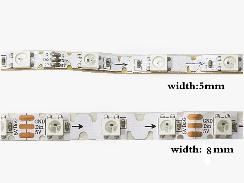 S форма Светодиодная лента Адресуемая WS2812B 3535 SMD 48 60LED/m изгиб 5 мм 8 гибкий свет для