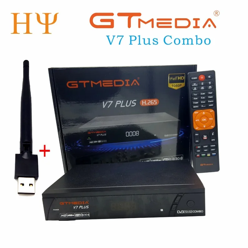 5 шт./лот [Подлинный] GTmedia V7 PLUS поддержка powervu Biss key CCam IPTV DVB T2 S2 спутниковый ресивер