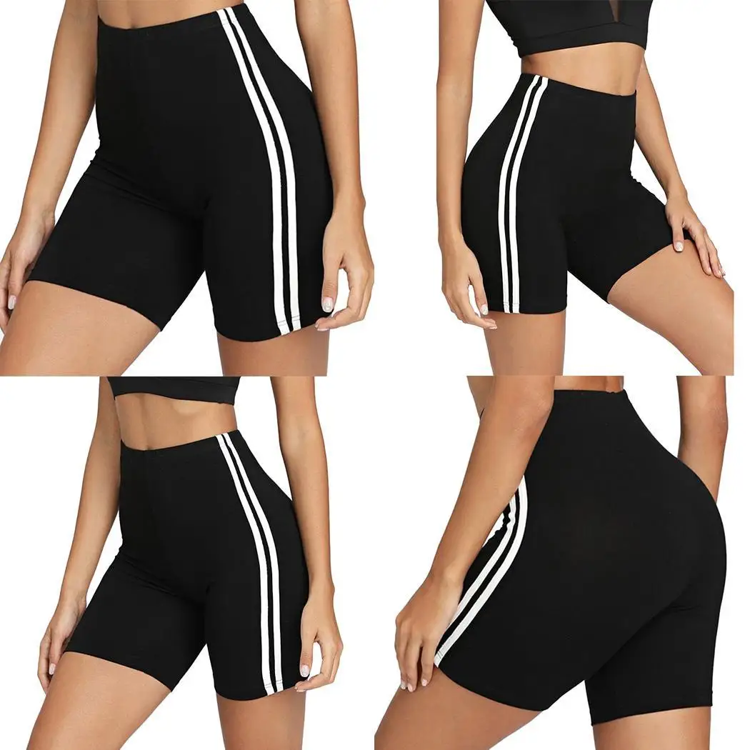 Новые модные женские спортивные шорты для занятий йогой фитнесом и бегом черные