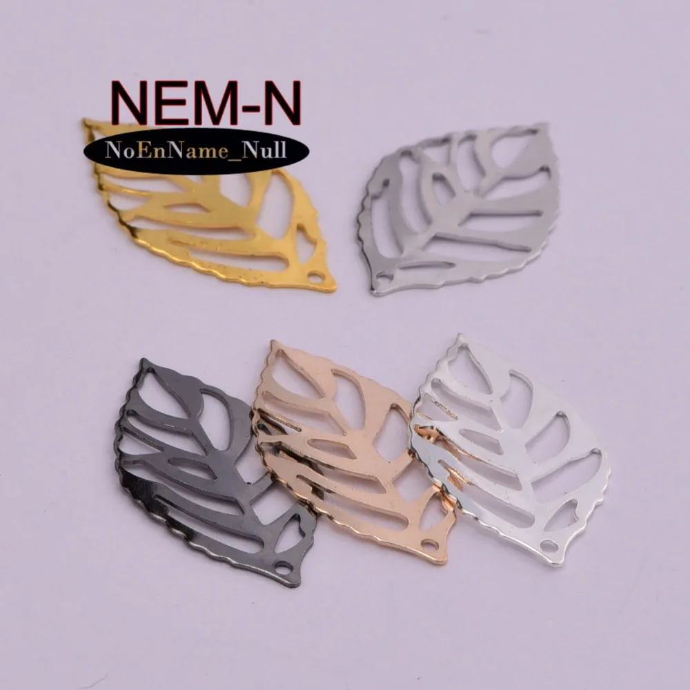 20 шт./лот NEM N 24*14 мм медный лист растения для тела полые листья одно отверстие