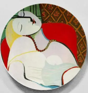 Pablo Picasso Les Demoiselles d'Avignon Cubism настенная подвесная декоративная тарелка художественное керамическое ремесло фоновое украшение - Цвет: J