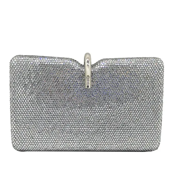 Silver Crystal Bag Бутик De FGG ослепительно-серый женский вечерний клатч с кристаллами, сумочка и сумочка для свадебной вечеринки, клатч с бриллиантами для невесты - Цвет: Silver Crystal Bag