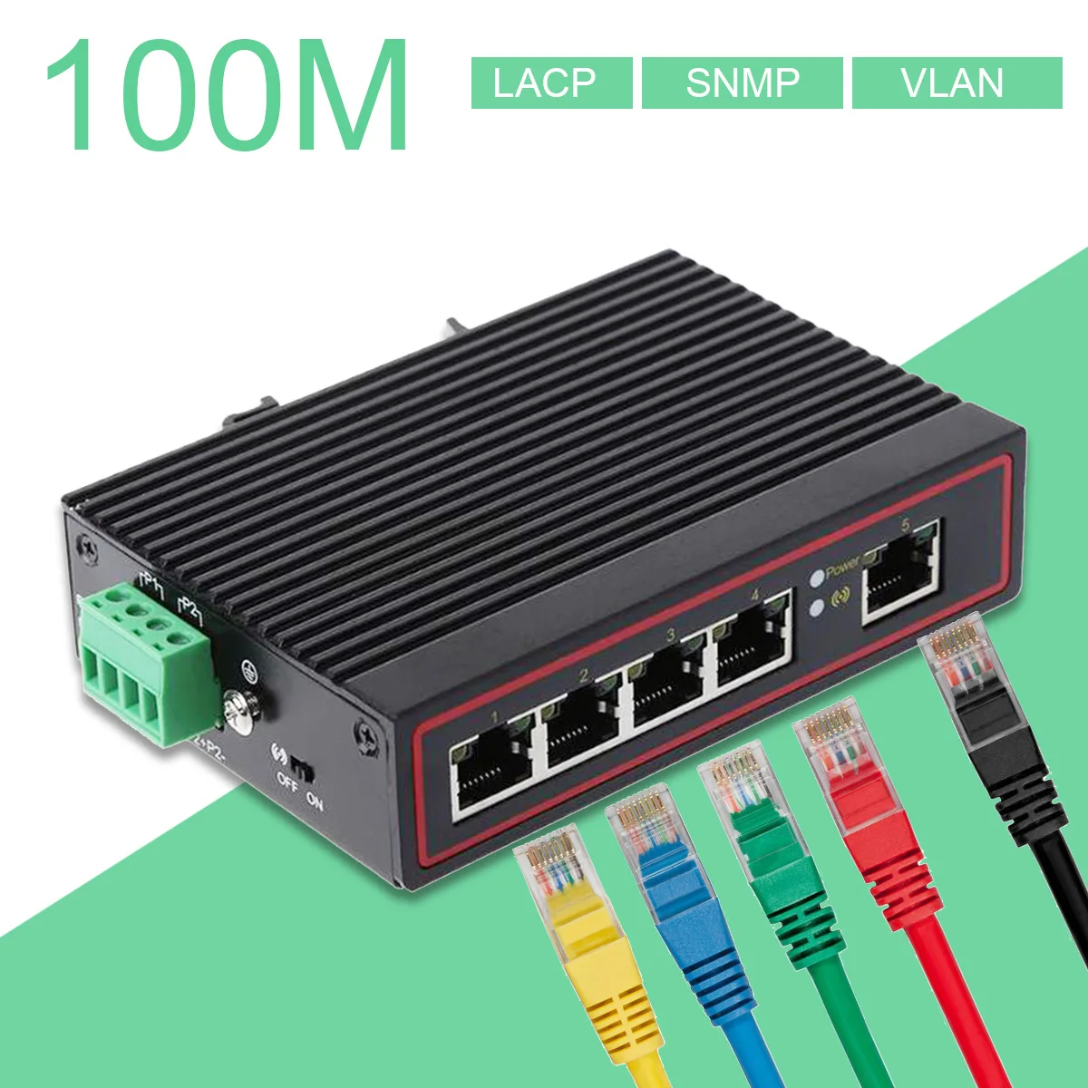HOT 5 Port RJ45 10/100M Ethernet Настольный коммутационный концентратор сетевой Ноутбук Тип DIN