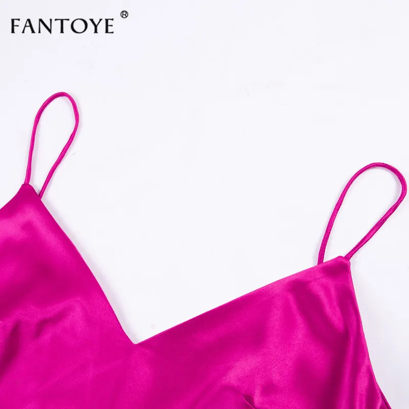 Fantoye, атласное сексуальное длинное платье с высоким разрезом, женское облегающее весеннее Платье макси с v-образным вырезом и открытой спиной, винтажные вечерние платья, летнее платье Vestidos