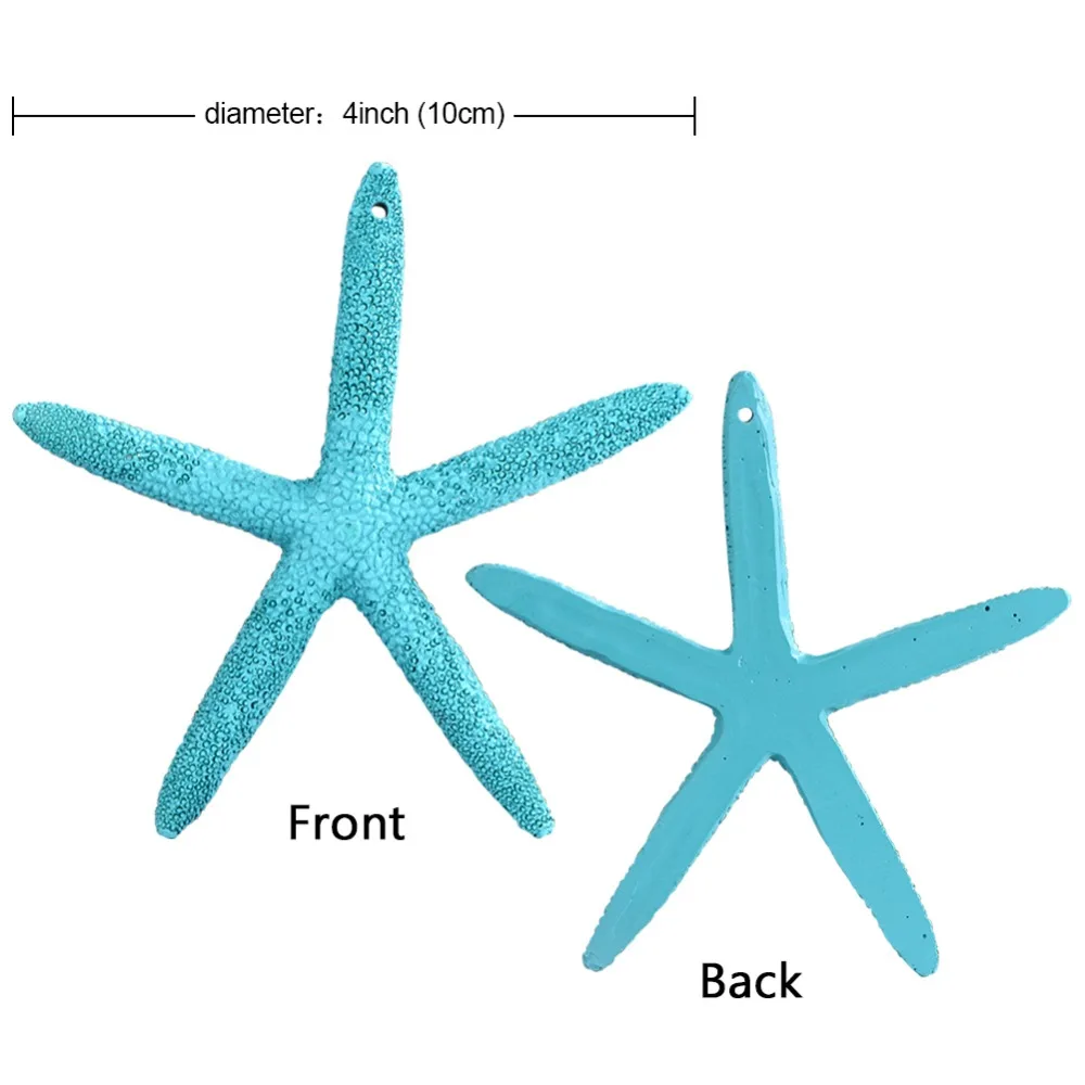 OurWarm 2Pcs Wedding Gifts for Guests 10cm Artificial Resin Starfish Sea Star DIY Home Ornaments Beach Theme Wedding Souvenirs