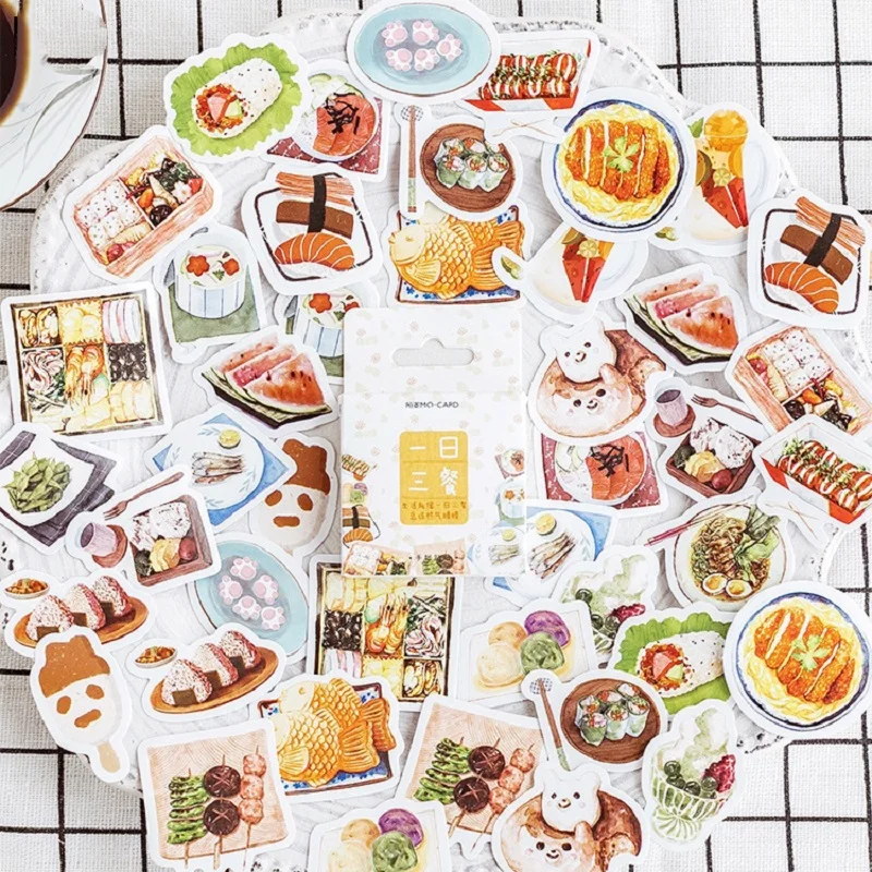 46 шт./кор. три раза в день Kawaii Наклейки на подарки украшение дневника Сделай Сам