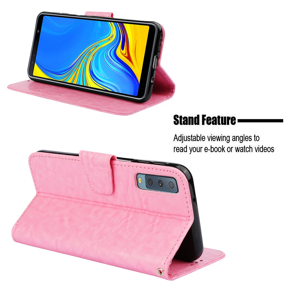 Флип кейс для Samsung Galaxy A7 2018 SM A750 A750F A750F/DS кошелек кожаный чехол телефона A750FN