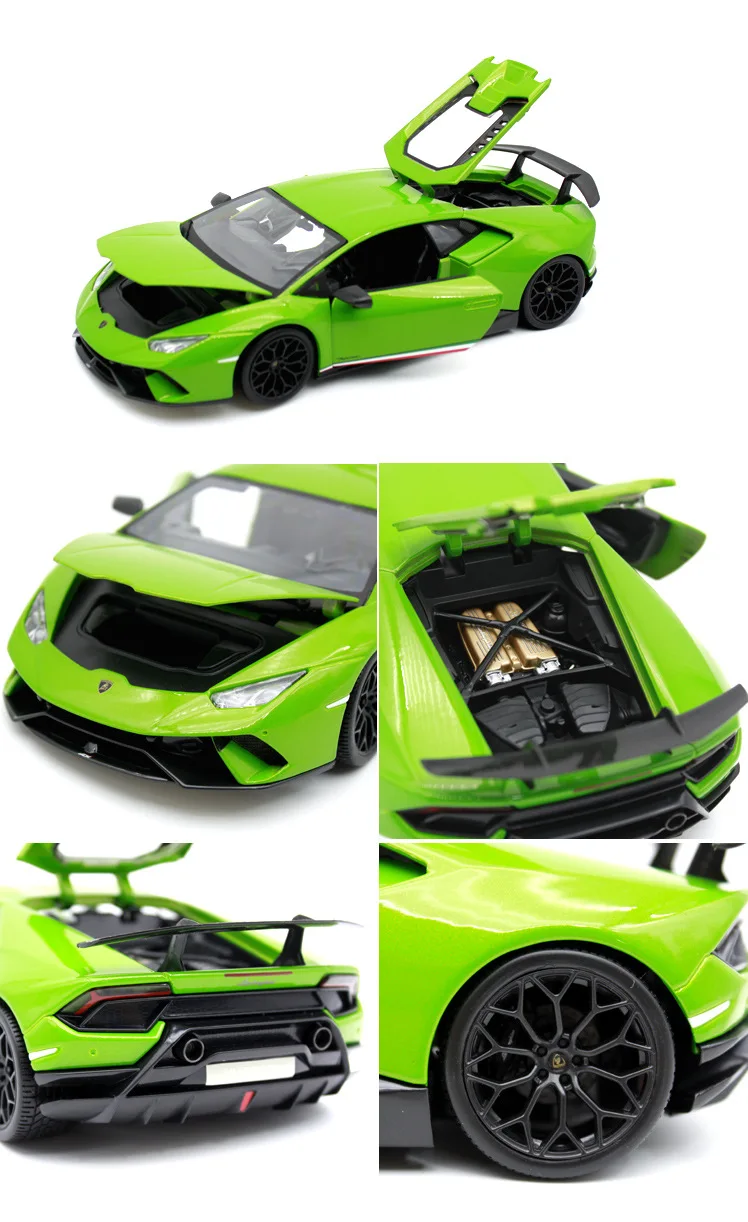 1:18 литая модель спортивного автомобиля для LAMBORGHINIed HURACAN, Игрушечная модель из сплава с управлением на рулевом колесе