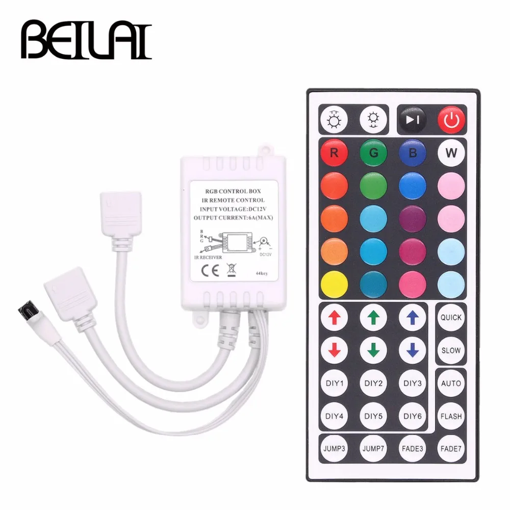 BEILAI DC 12 В 44Key 2 порта выход RGB светодиодный пульт дистанционного управления ИК