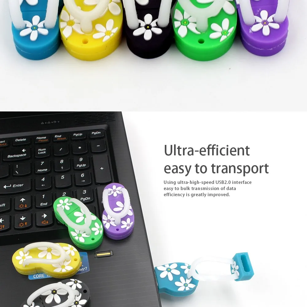 Милый мультяшный usb флеш-накопитель, флеш-накопитель, флешка, тапочки, креативный, специальное предложение, лето, 4 ГБ, 8 ГБ, 16 ГБ, 32 ГБ, 64 ГБ, u-диск, гарантия качества