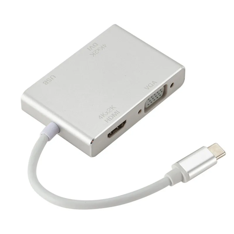 2019 горячий 4 в 1 адаптер Type C к HDMI VGAS DVI USB3.0 многопортовый конвертер для DOY| |