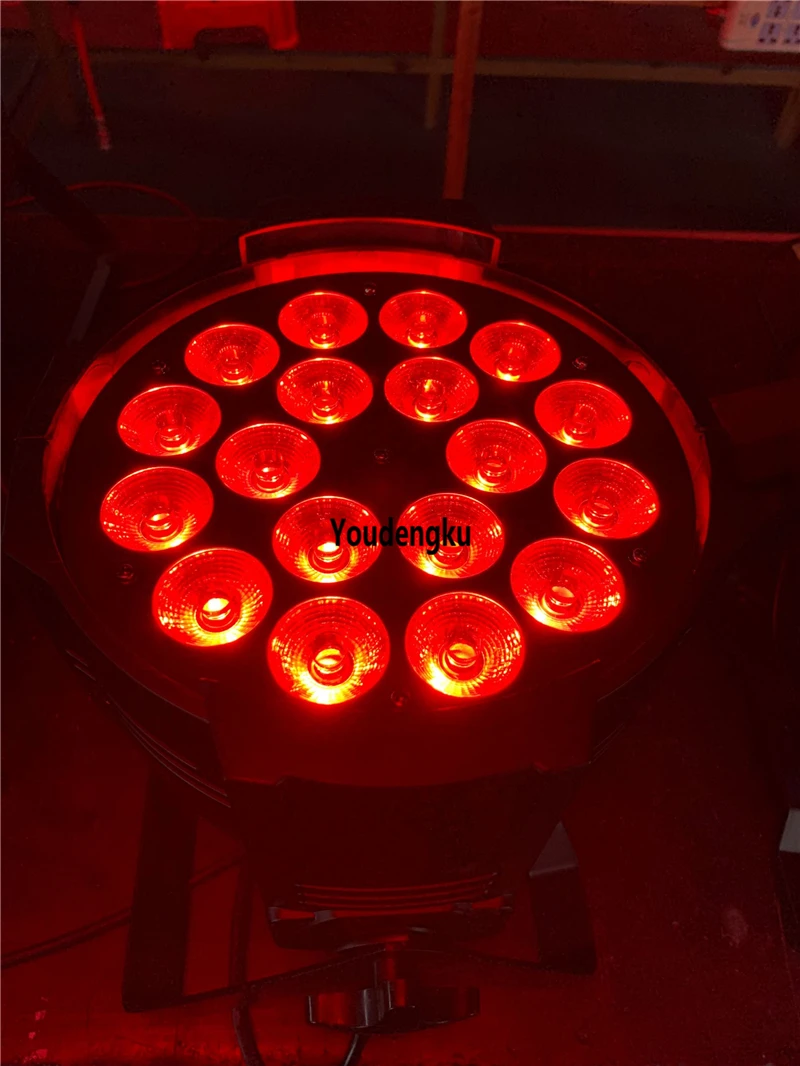 6 шт. Чехол 18x18 Вт в 1 rgbwauv par led 64 stage светильник dmx прожектор с мультичипом rgbwa