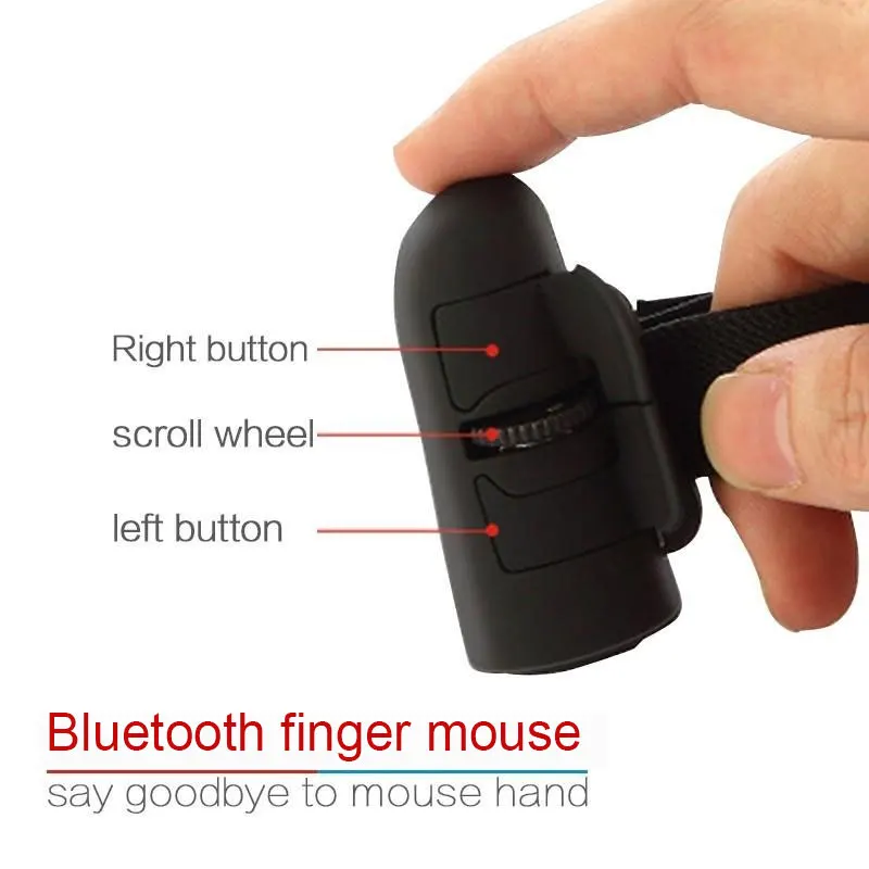 Универсальная мышь с Bluetooth, беспроводная оптическая мышь с кольцами на палец, 1600 точек/дюйм, портативная мышь для ноутбука, ноутбука, настольного компьютера, портативная мышь