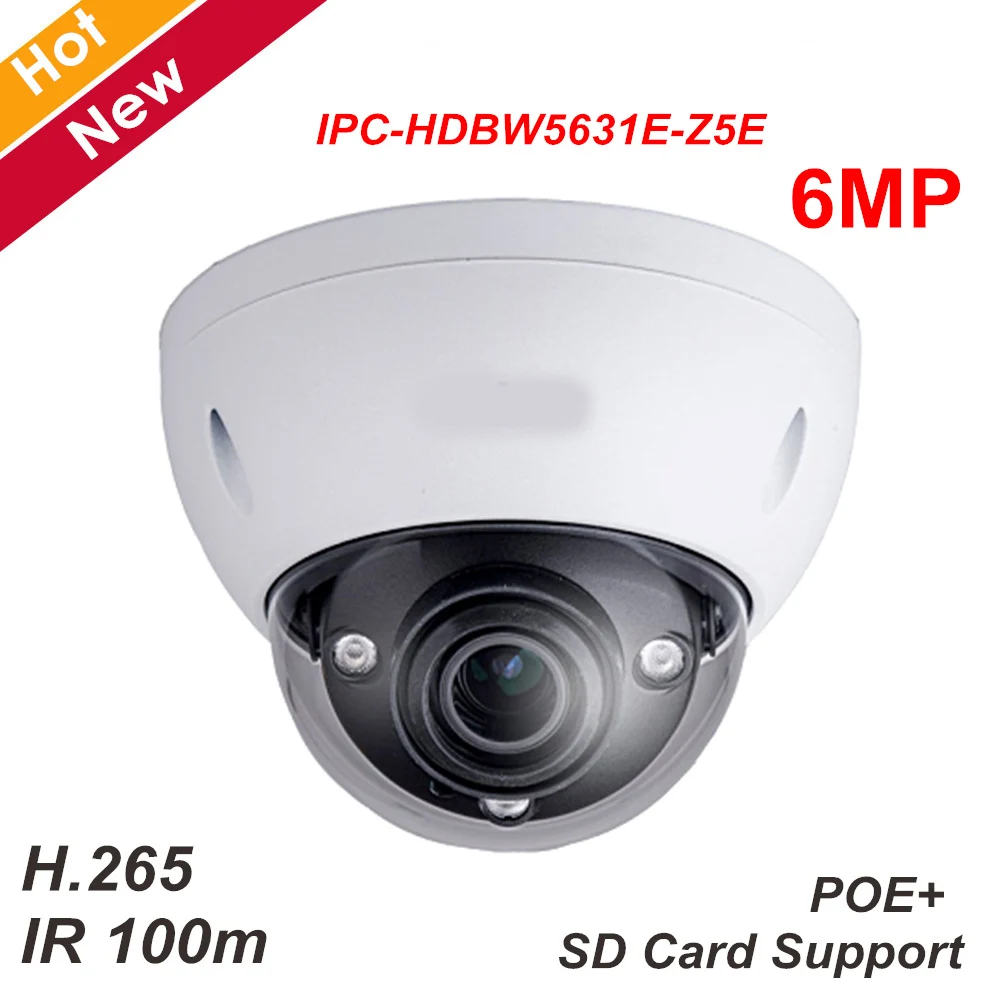 Новая DH 6mp IP камера IPC HDBW5631E Z5E WDR IR купольная сетевая Поддержка sd карты H.265 7 мм 35 5X зум объектив 100 М