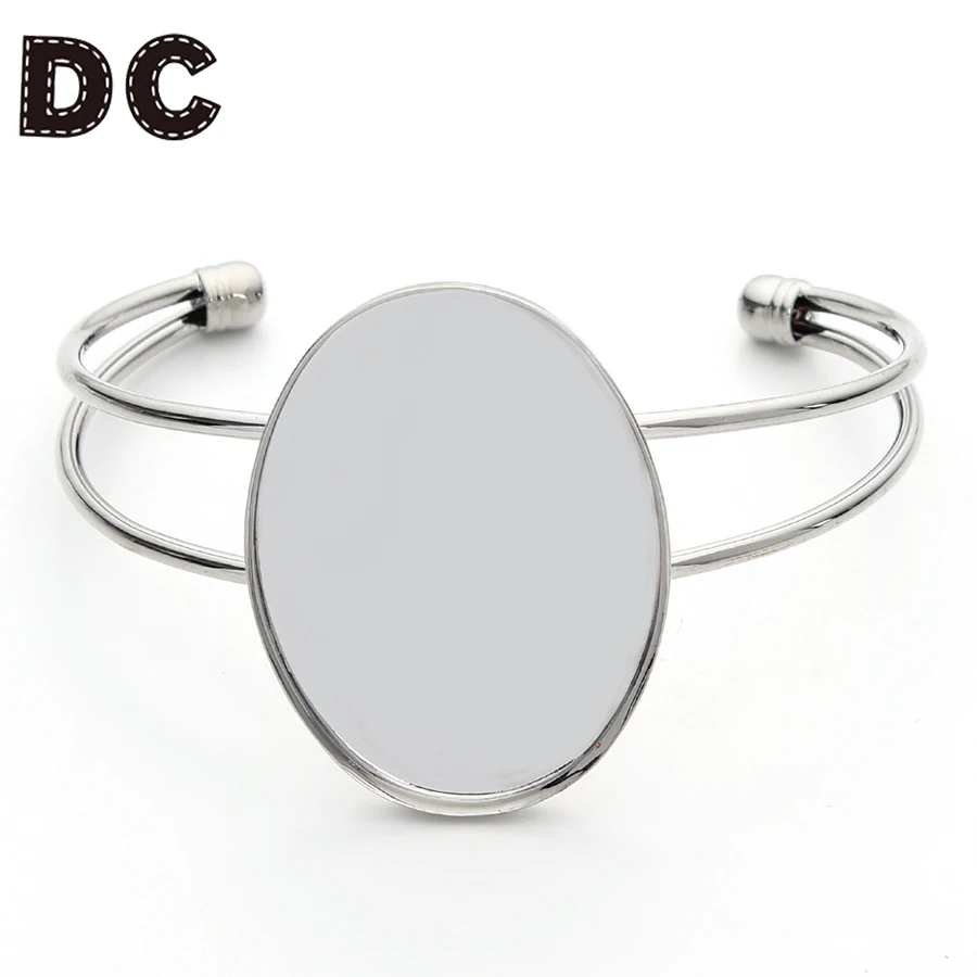 Регулируемый винтажный браслет с кабошоном 40x30 мм|bezel blank|cabochon basebangle blanks |
