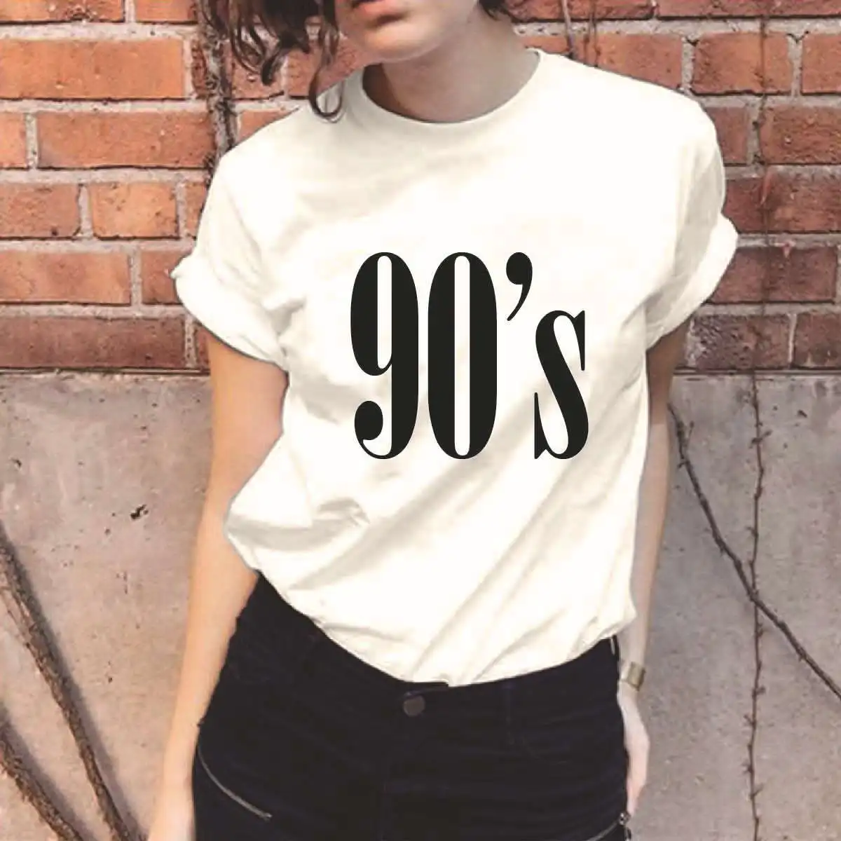 2019 женская футболка с буквенным принтом 90 S 80 70 рубашка Топ Футболка хлопок белая