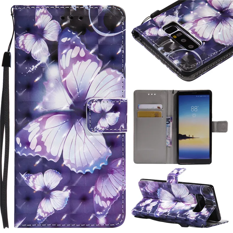 Чехол Wekays с 3d бабочкой кожаный чехол колокольчиком для Samsung Galaxy S3 S4 S5 S6 S7 Edge S8 Plus Note